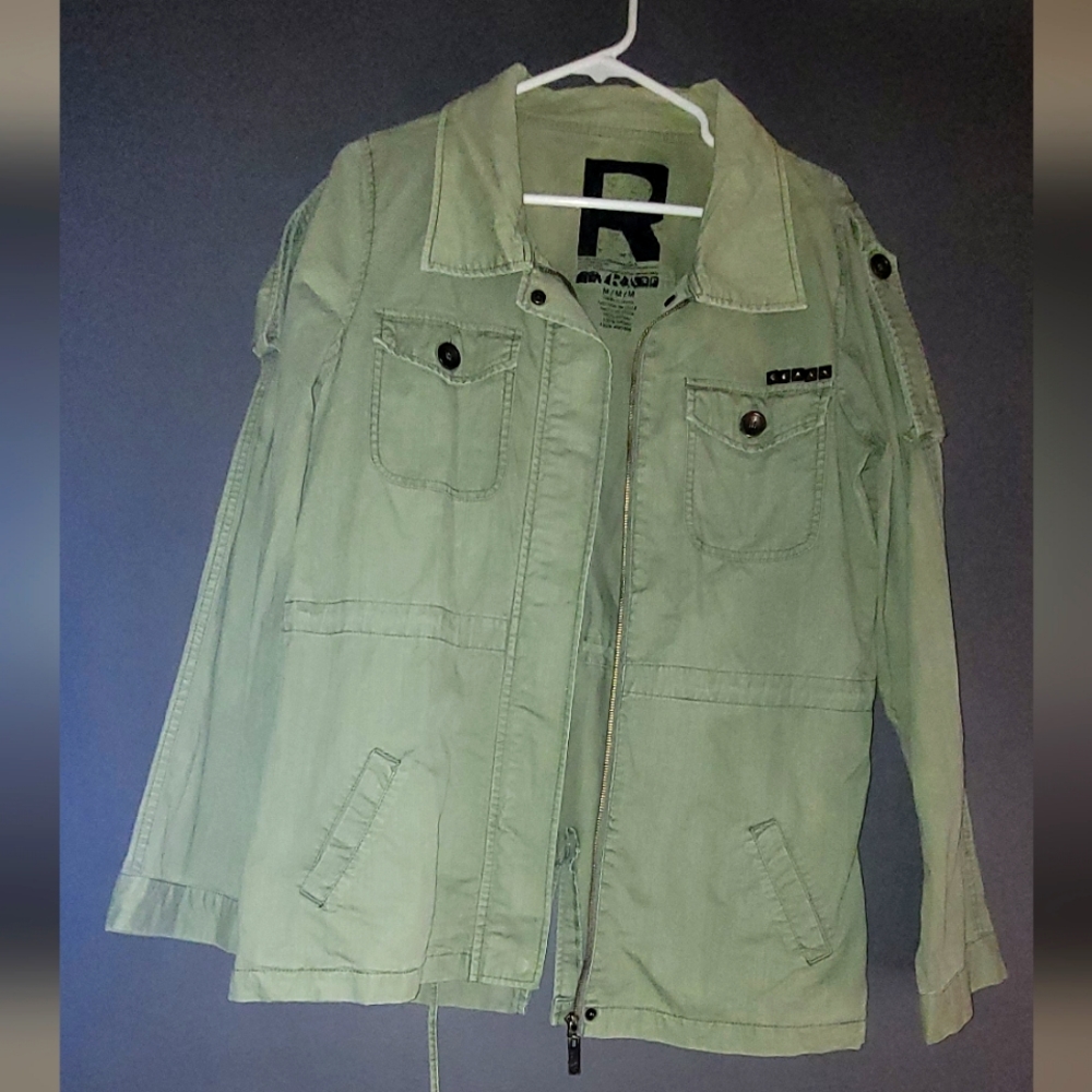 Roxy Military Green Full Zip Jacket Size Medium